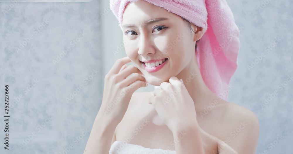 skincare woman smile to you