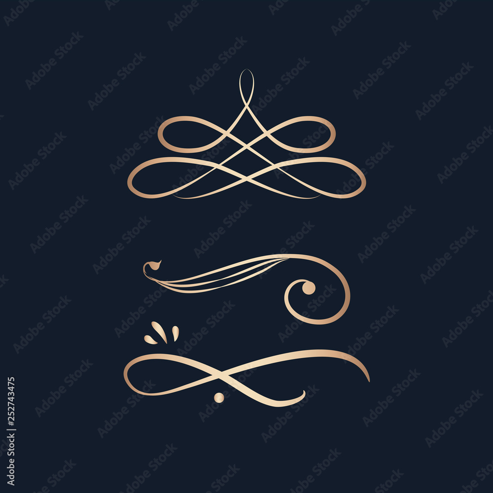 Vintage swirl design elements