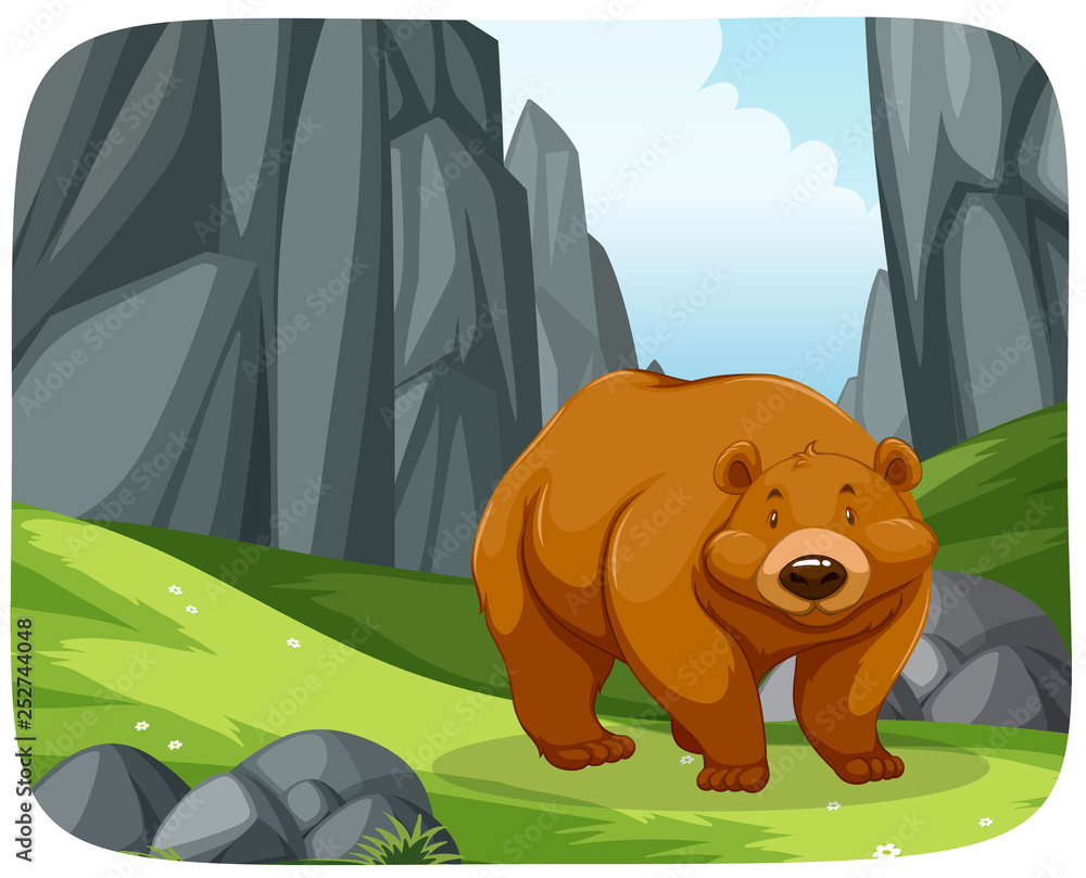 A grizzly bear in nature scene