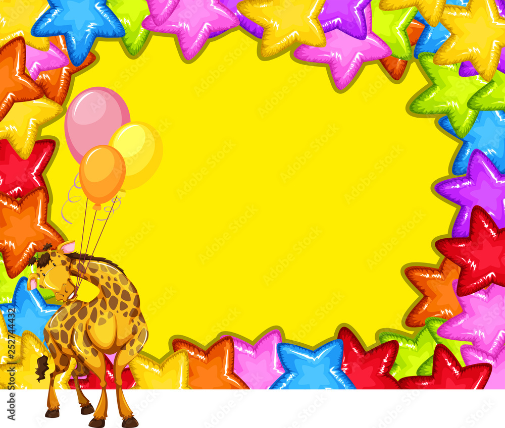 Giraffe on the colourful frame