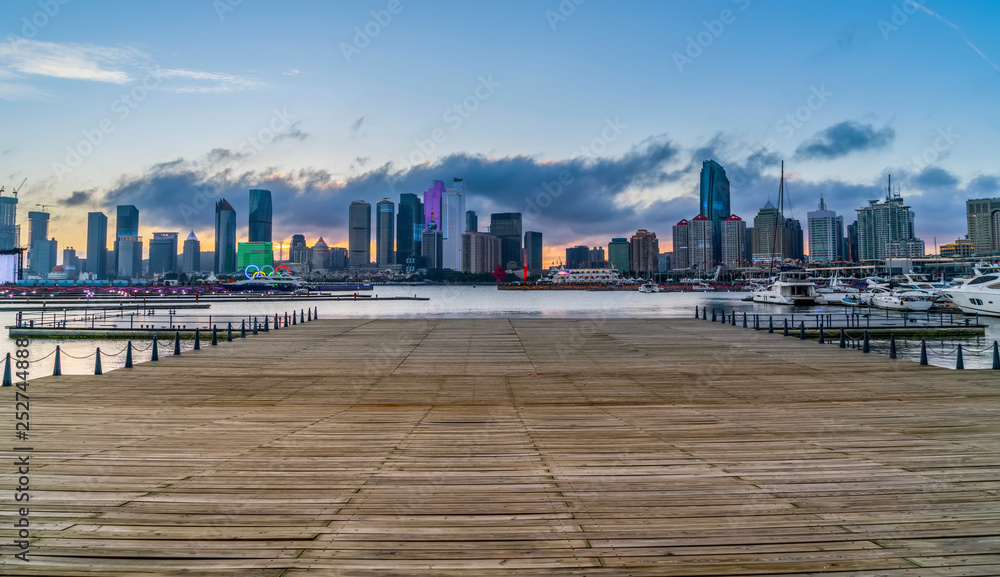 Skyline of Urban Architectural Landscape in Qingdao..