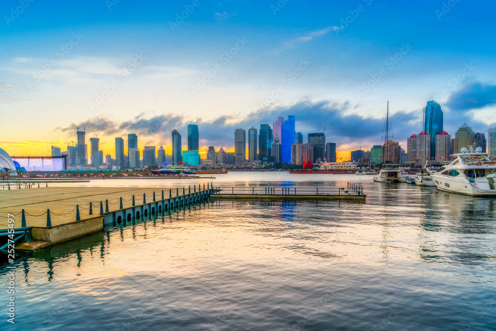 Skyline of Urban Architectural Landscape in Qingdao..