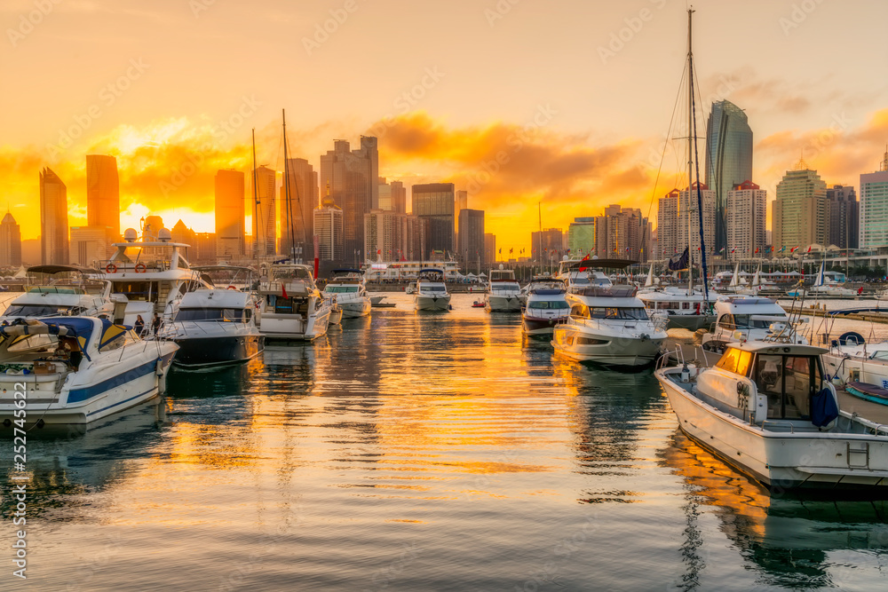 Skyline of Urban Architectural Landscape in Qingdao..