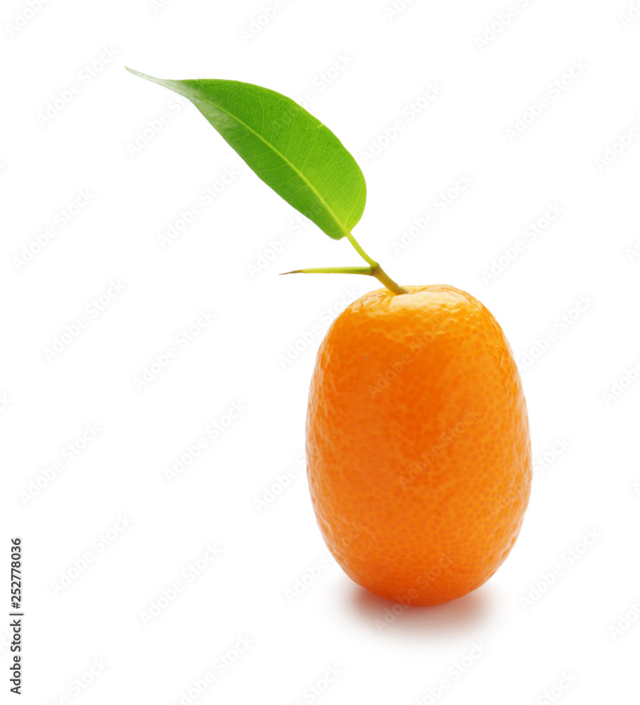 Delicious kumquat fruit on white background