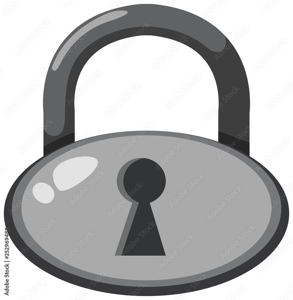 A master lock on white background