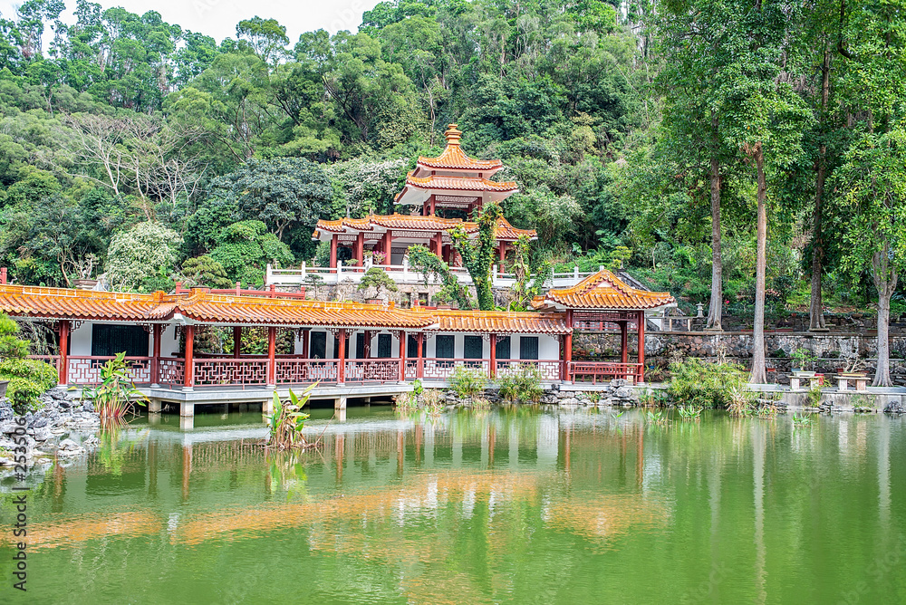 深圳仙湖植物园盆景园古建筑庭院