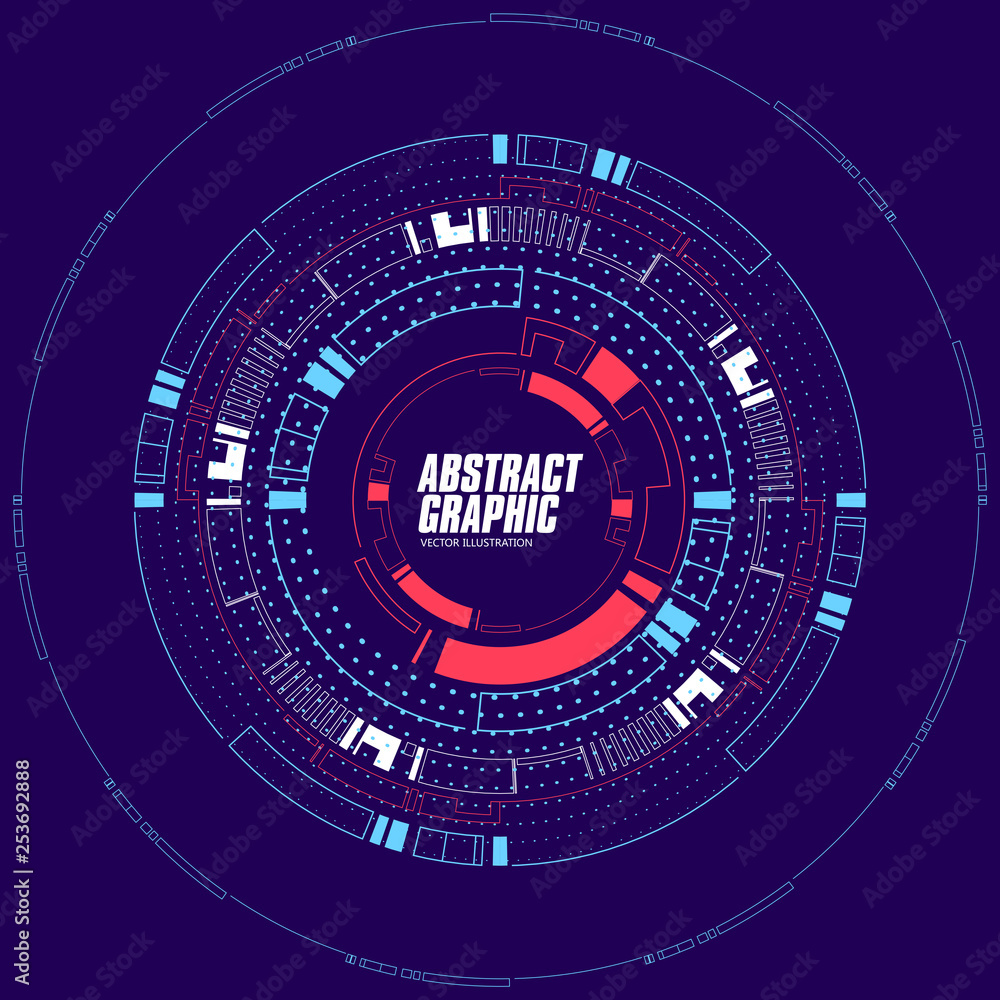 Abstract looped graphic, futuristic sense of technology, vector background.