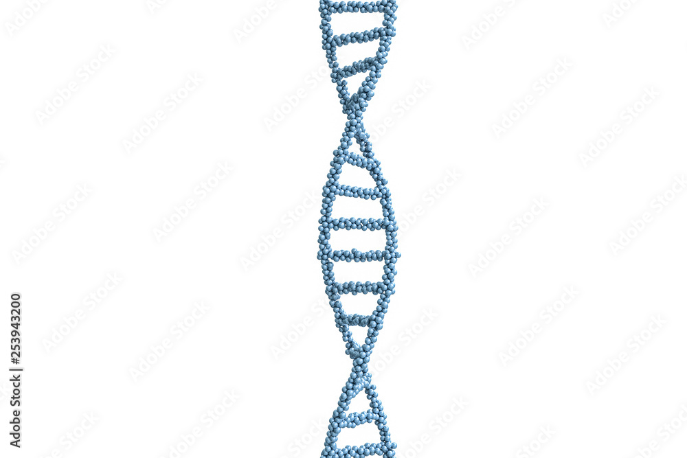 3d rendering, DNA with blue background