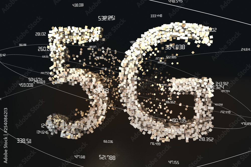 5G font design, 3d rendering