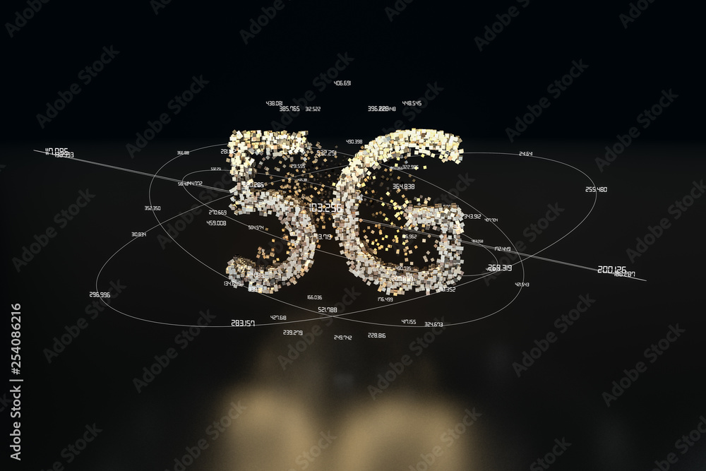 5G字体设计，3d渲染