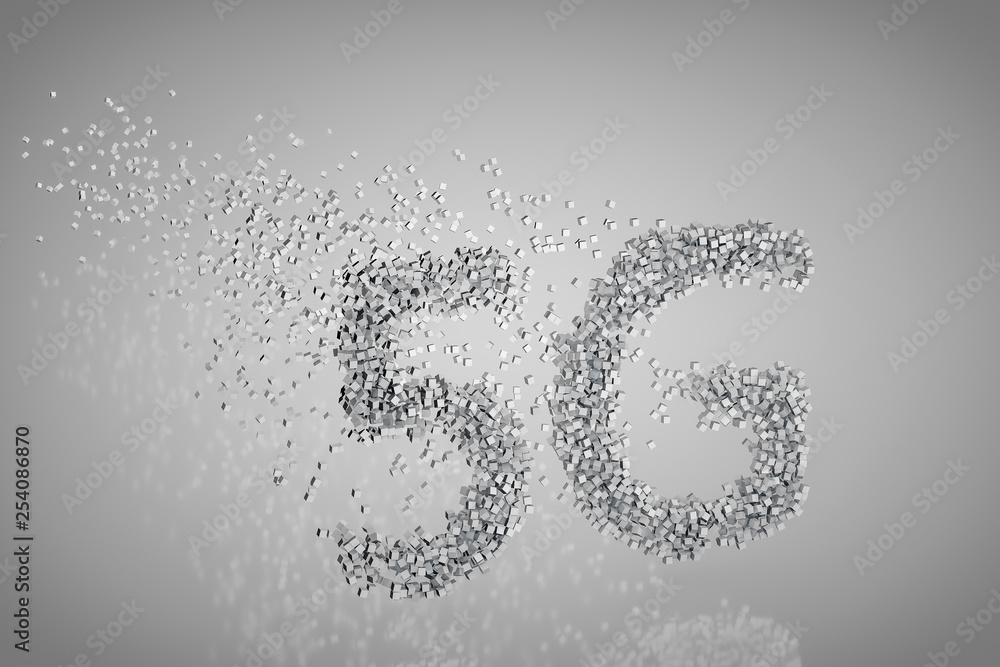 5G字体设计，3d渲染