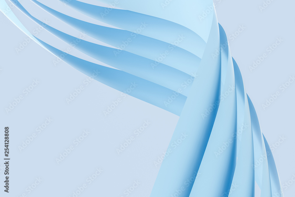 blue curve pattern, 3d rendering