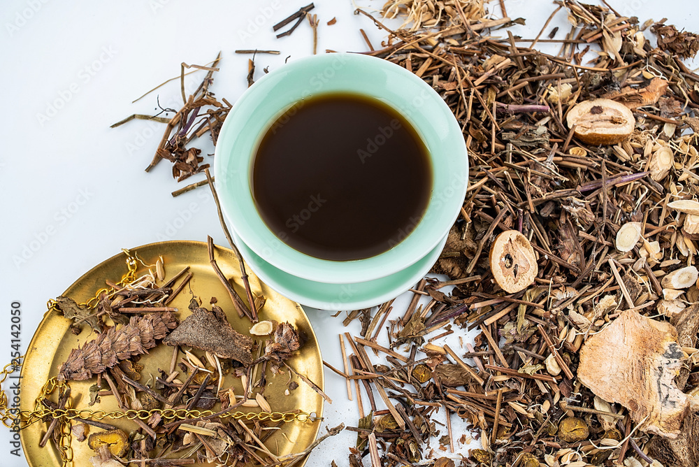 Chinese herbal medicine and fried medicinal soup