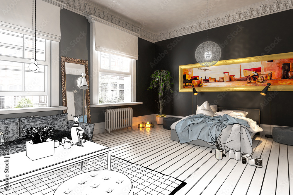 Luxus Apartment (draft) - 3d illustration