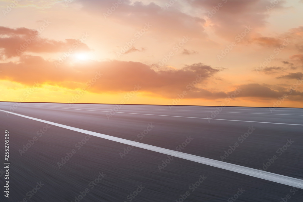 Road surface and sky cloud landscape..