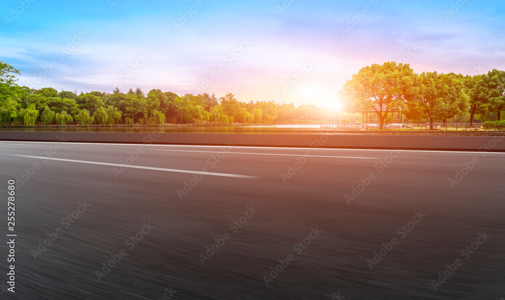 Road surface and sky cloud landscape..