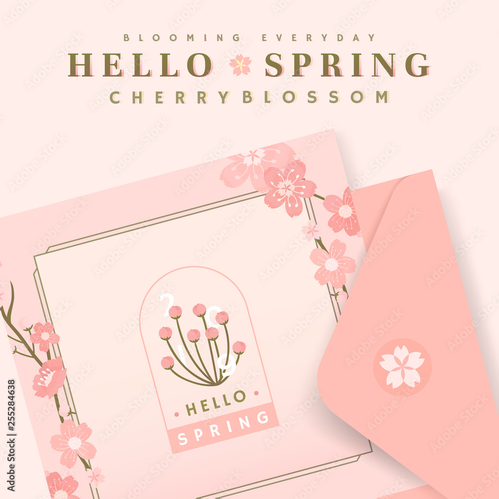 Cherry blossom card illustrations