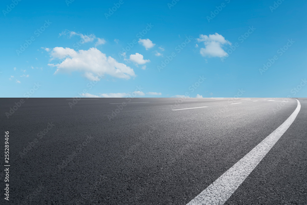 Road surface and sky cloud landscape..