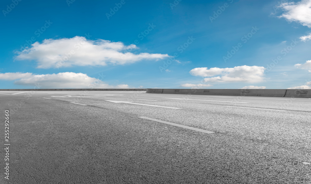 Road surface and sky cloud landscape..