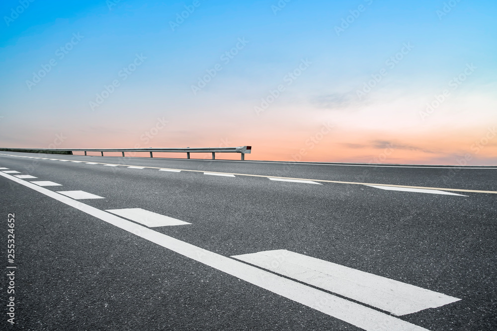 Road surface and sky cloud landscape..