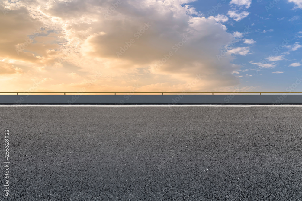 Road surface and sky cloud landscape..