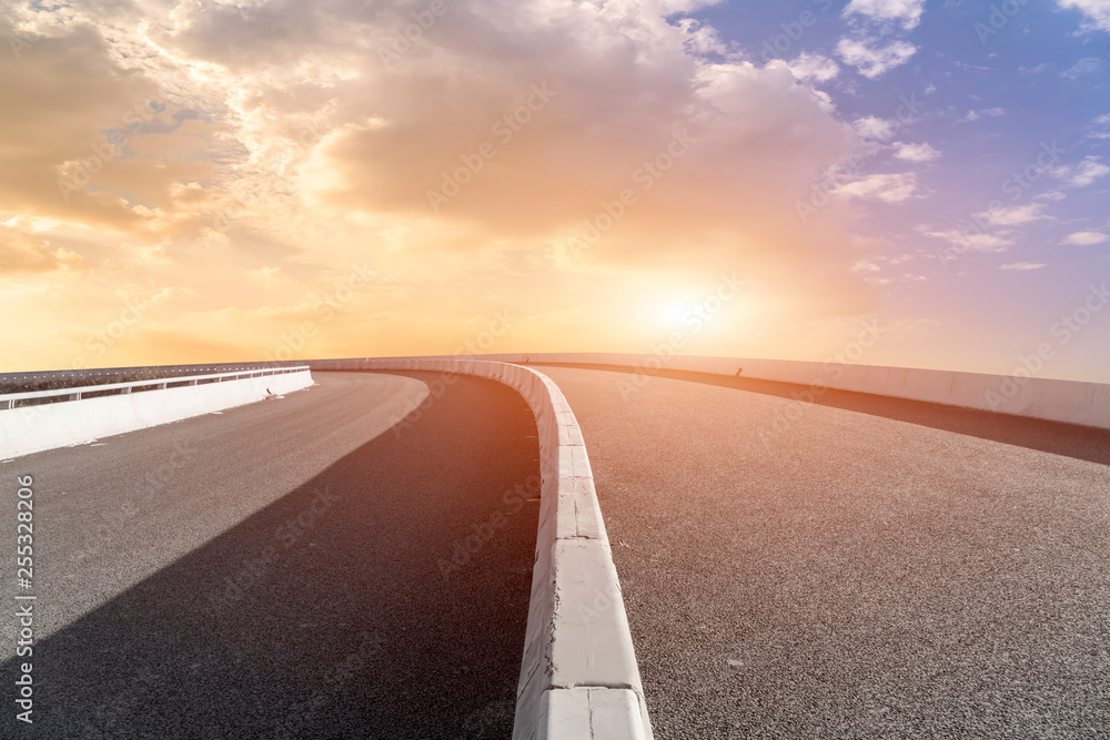 Road surface and sky cloud landscape..