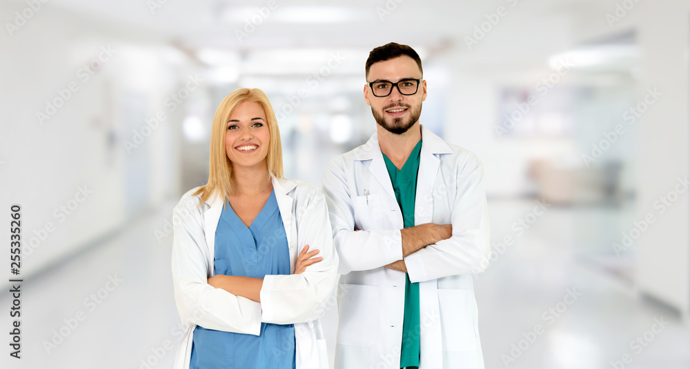 Doctor working with another doctor in the hospital. Healthcare and medical service.