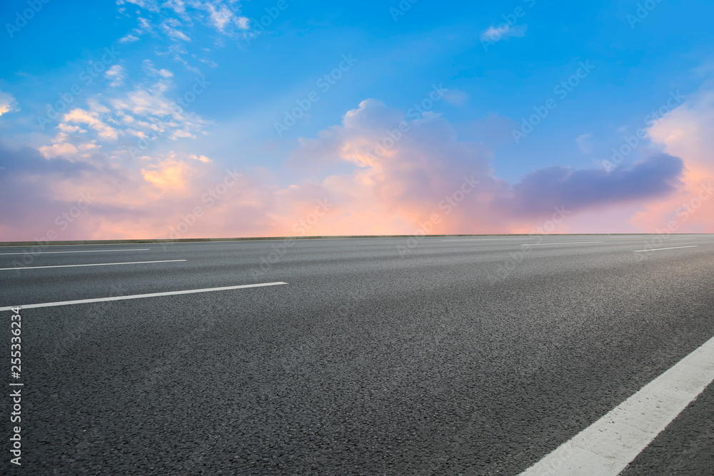 Road surface and sky cloud landscape..