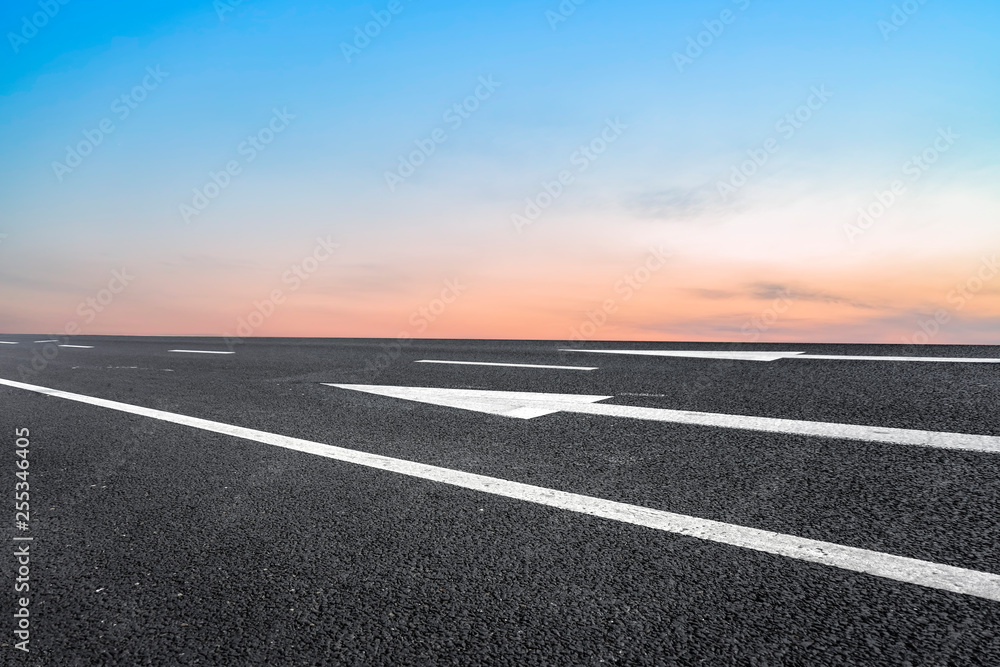 Road surface and sky cloud landscape..