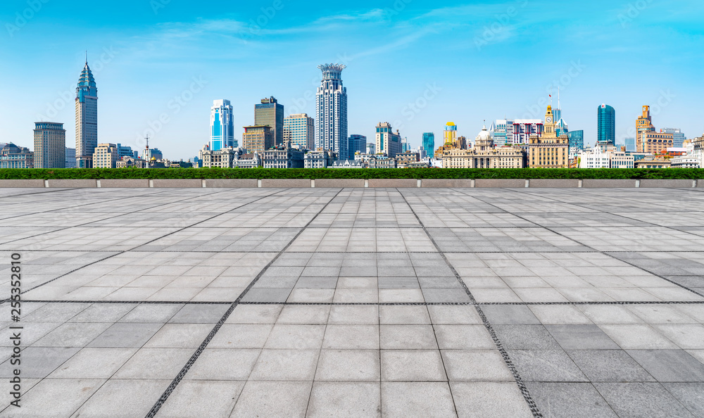 Air highway asphalt road and office building of commercial building in modern city