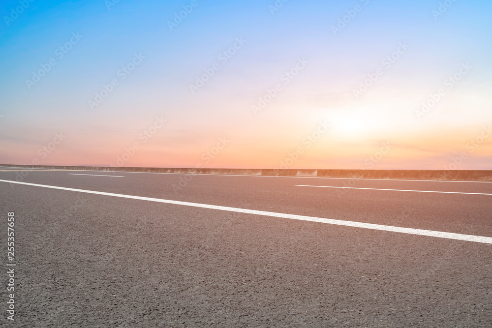 Road surface and sky cloud landscape..