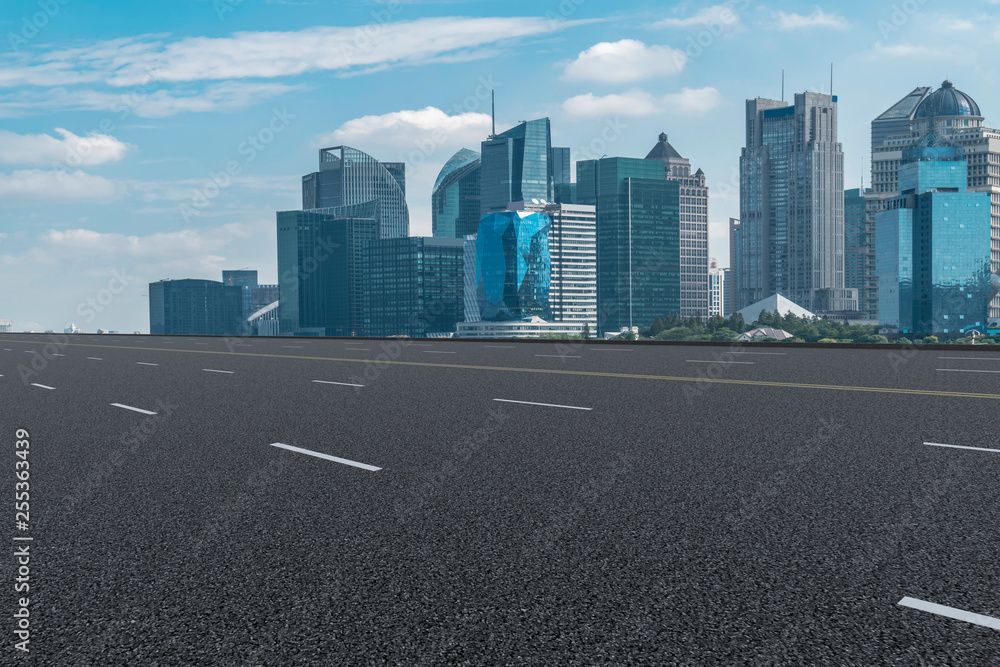 Road surface and sky cloud landscape..