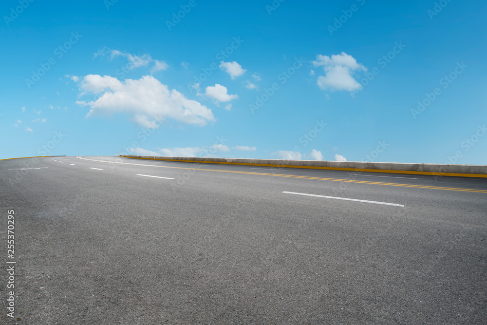 Road surface and sky cloud landscape..