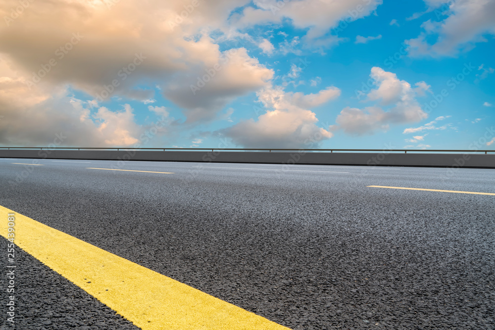 Road surface and sky cloud landscape..