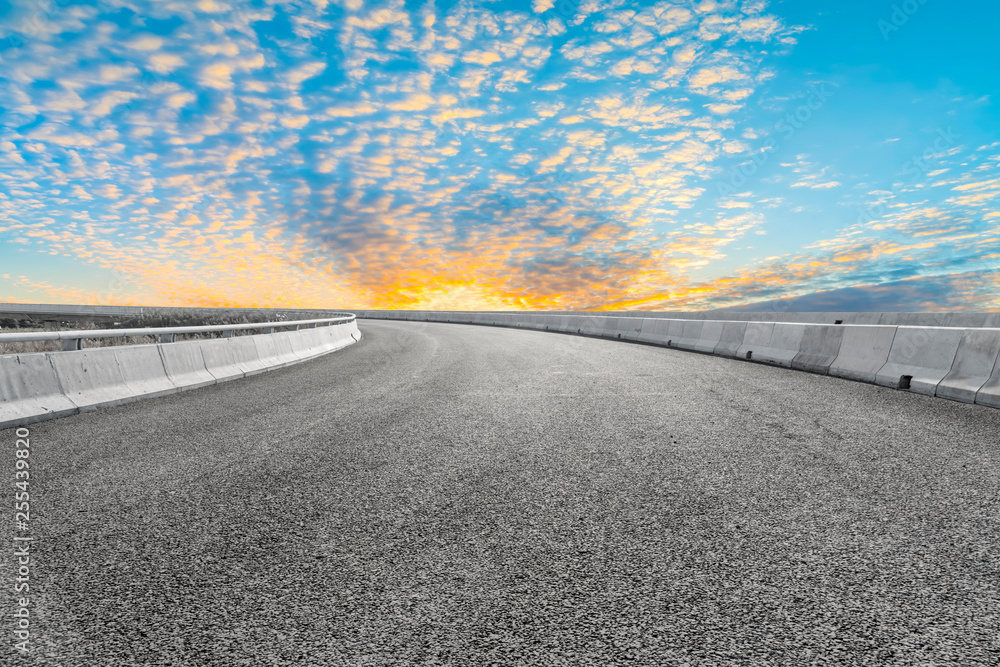 Road surface and sky cloud landscape..