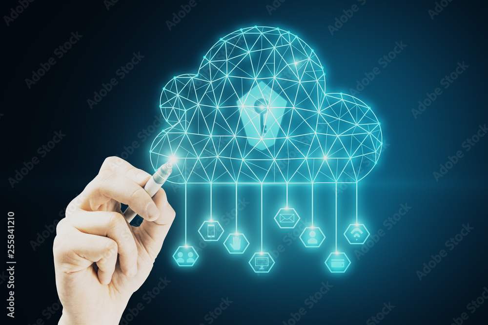 Cloud computing and protection concept