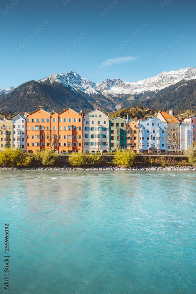 City of Innsbruck with Inn river, Tyrol, Austria