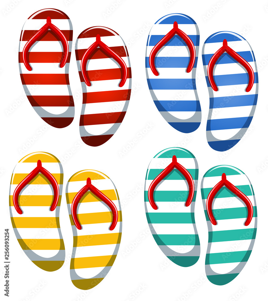 Set of stripe sandal