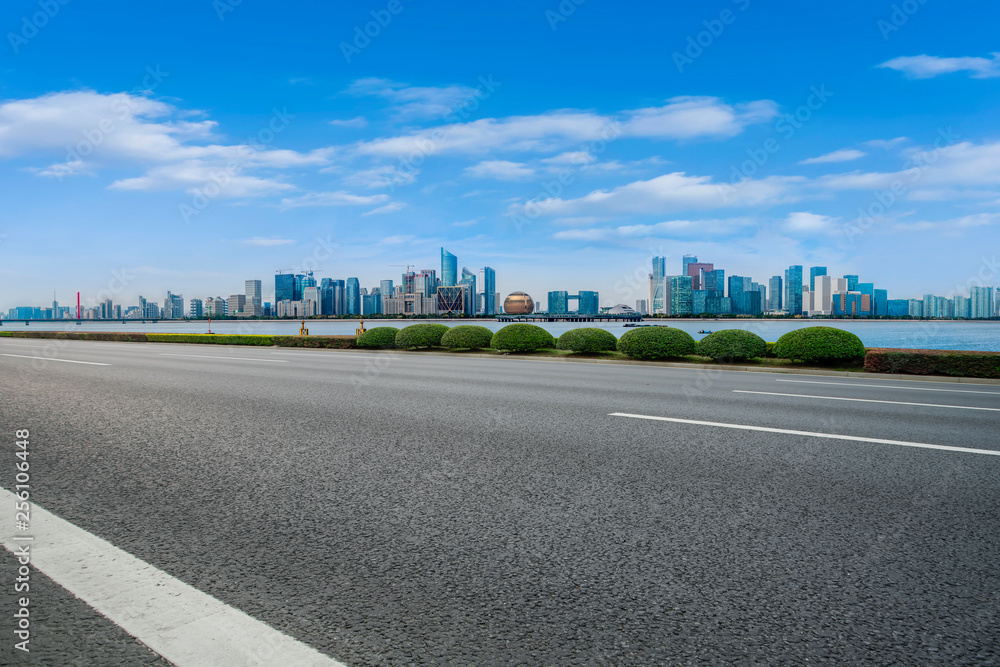 前景公路沥青路面城市建筑商业建筑办公楼