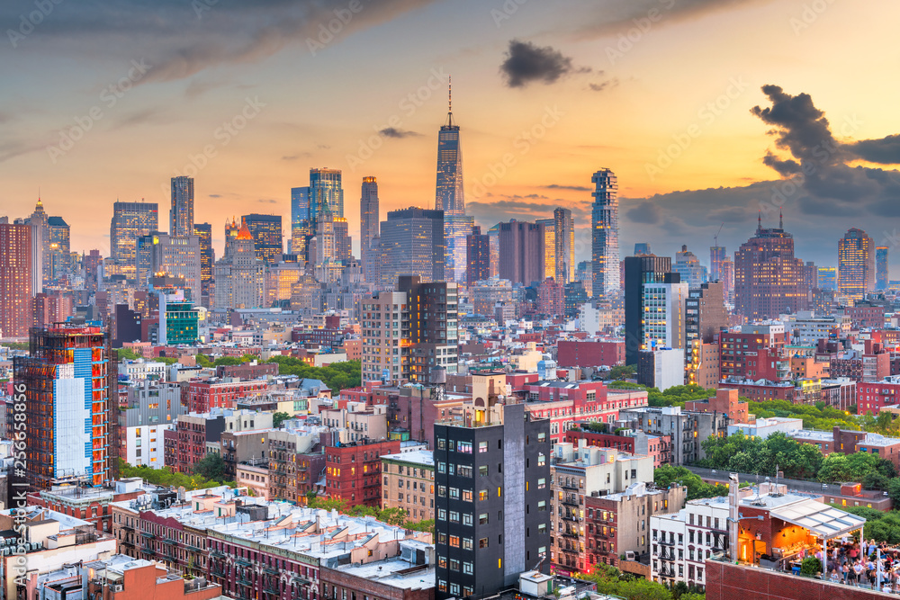 New York, New York, USA downtown city skyline