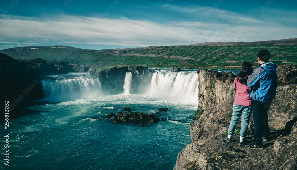 The Godafoss (Icelandic: waterfall of the gods) is a famous waterfall in Iceland. The breathtaking l