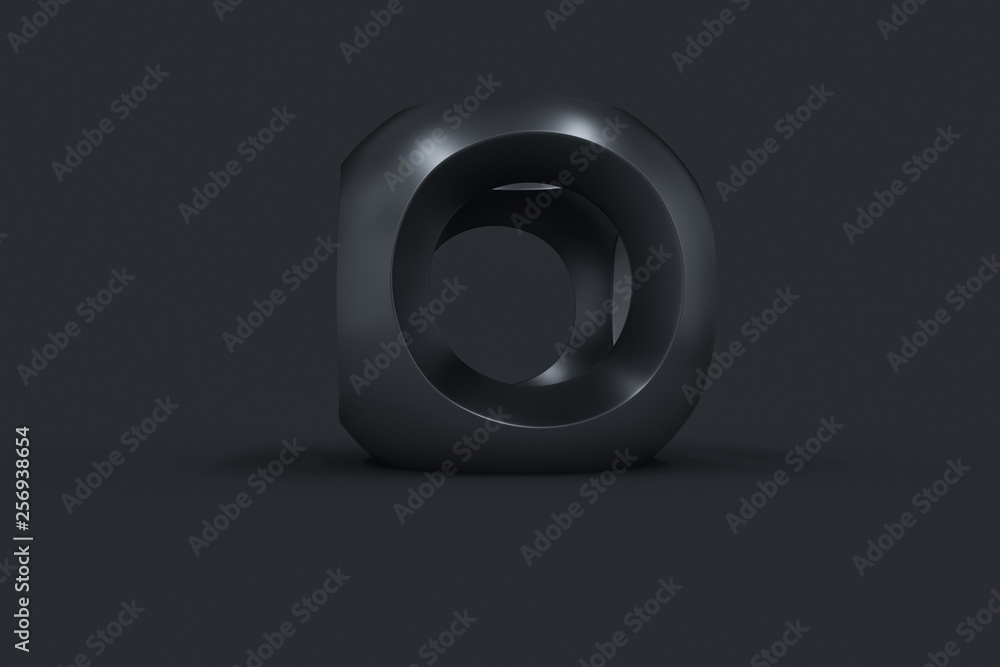 3d rendering, black sphere surface, High precision industrial product