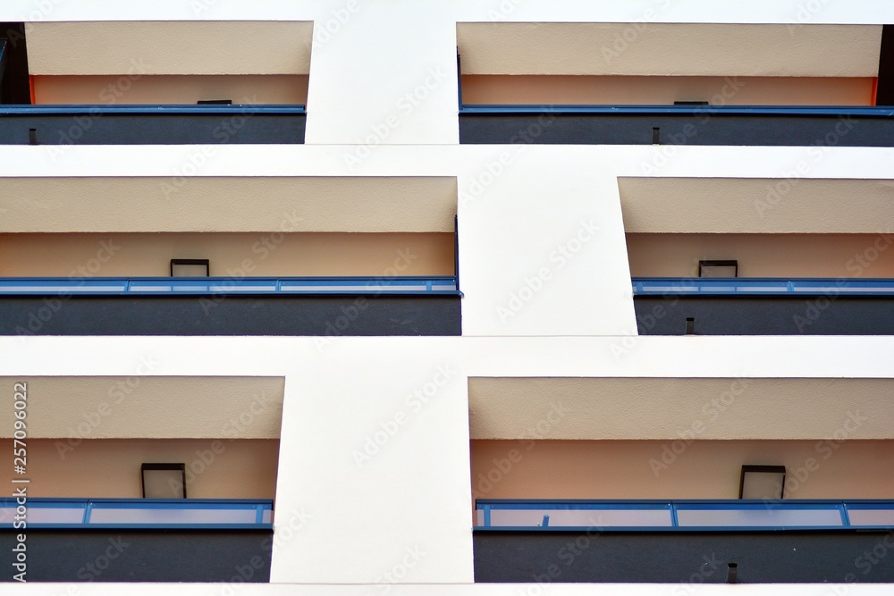 New-build residential building on a sunny summer day