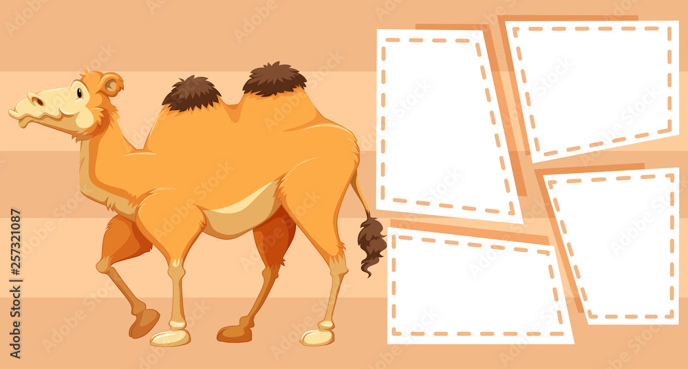 camel themed note for writing