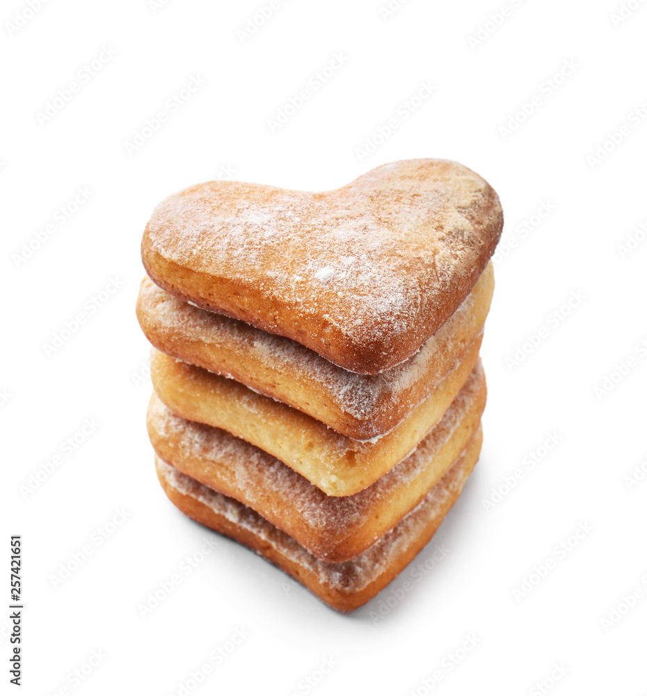 Tasty cookies on white background