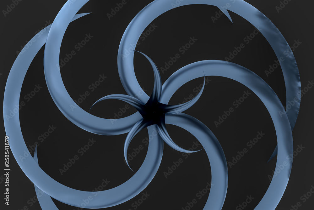 3d rendering, blue decorative flower, artistic background