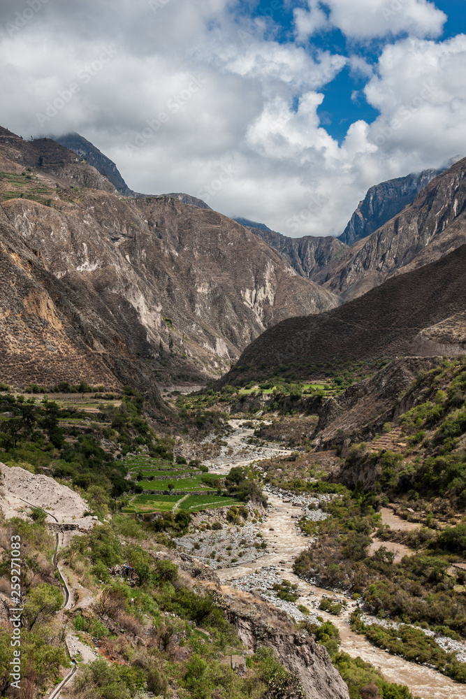 Beautifull valley at Cotahuasi Canyon, Arequipa Peru