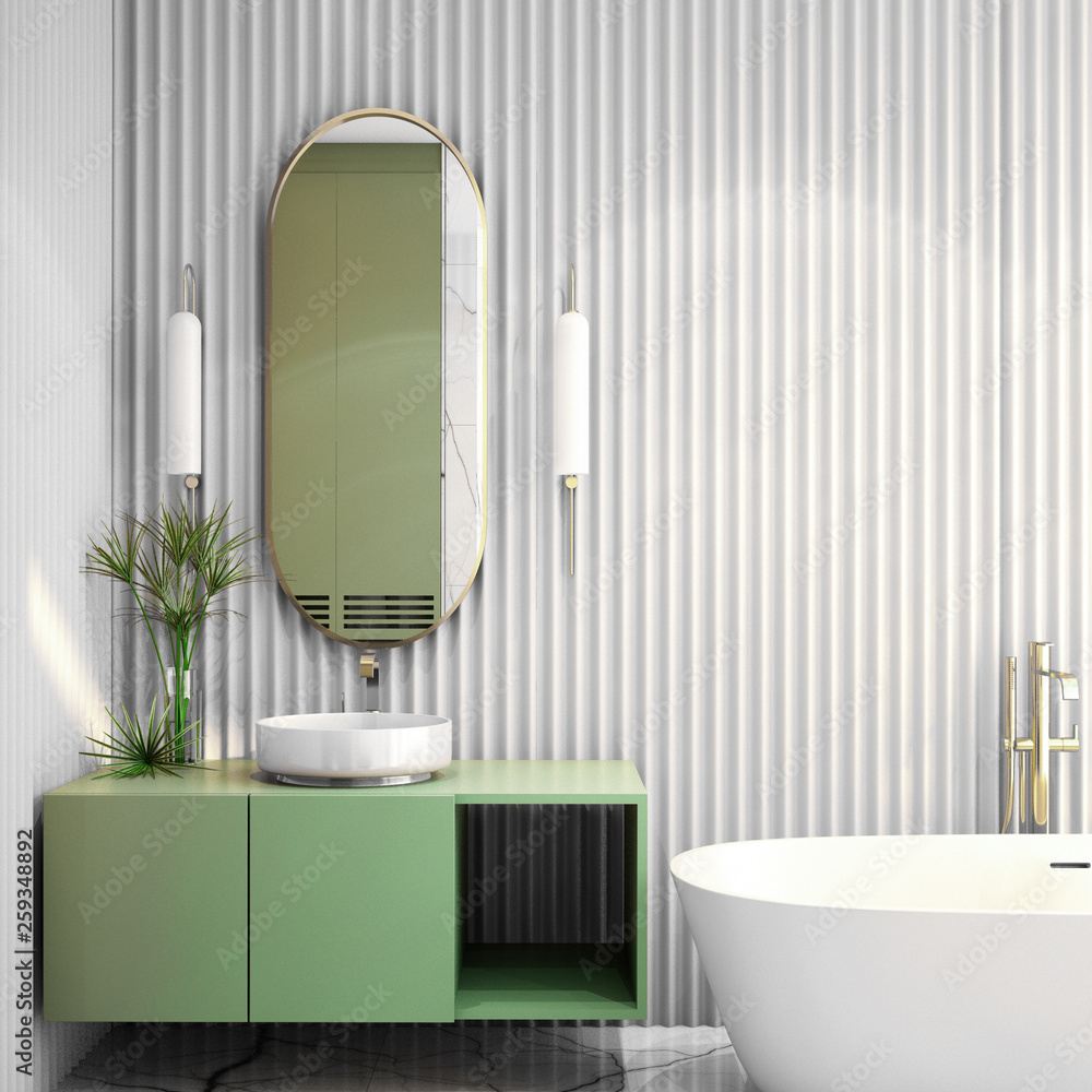 Modern Bathroom Interior design,3d rendering ,3d illustration