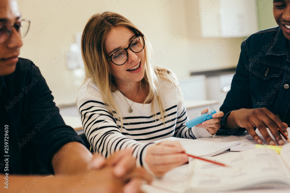 University students in cooperation with their assignment