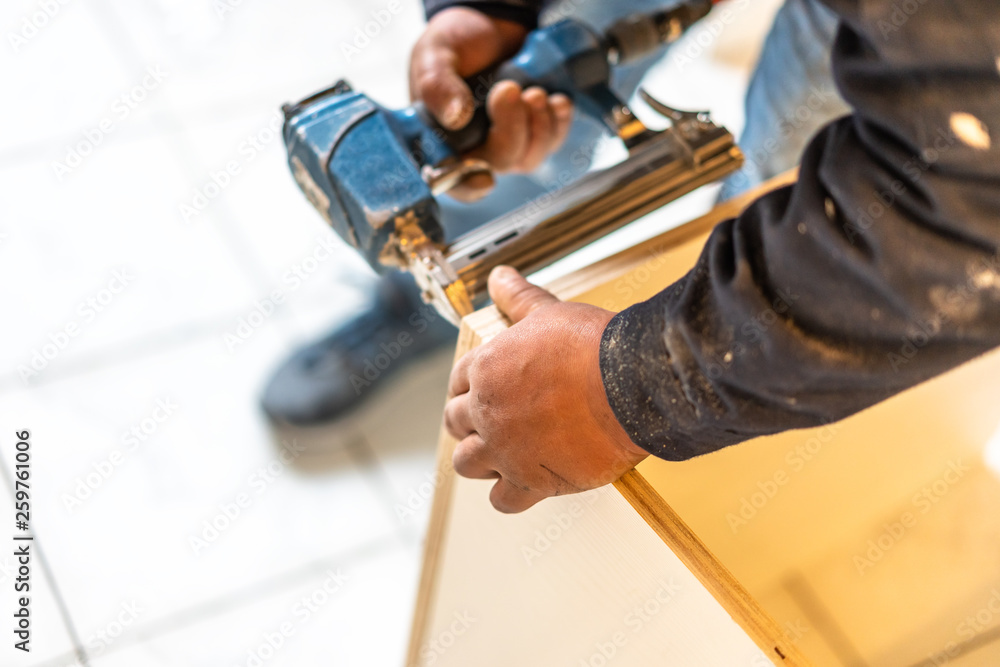 carpenter in workshop